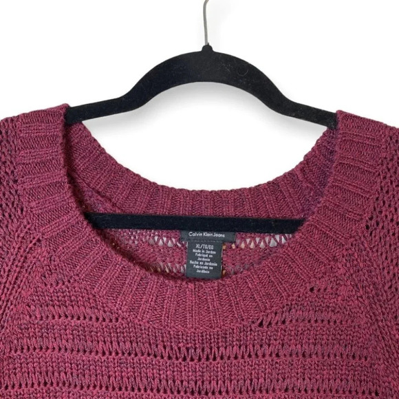 Calvin Klein Jeans Maroon Knit Long Sleeve Sweater - Picture 4 of 9